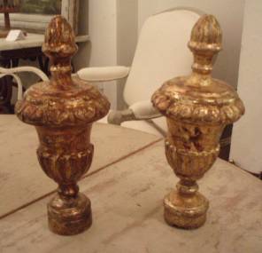 A Pair of Gilt Finials